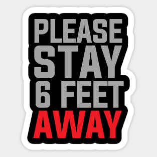 social distancing 6 feet away Sticker